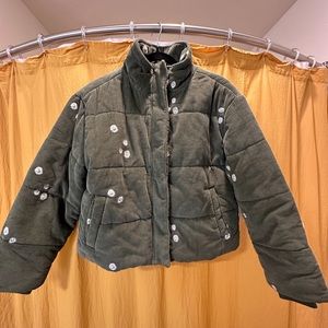 RVCA Eezeh Embroidered Puffer Jacket- Size Large